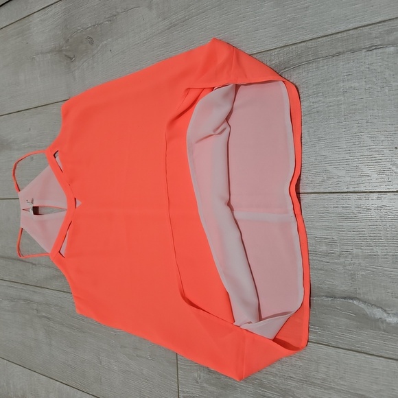 EXPRESS Blouse, Sz S, Neon Peach, Strappy, Polyester, NEW - Picture 9 of 10